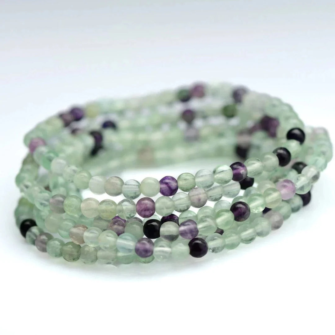 healing crystal jewelry: fluorite crystal bracelet - Small Beads