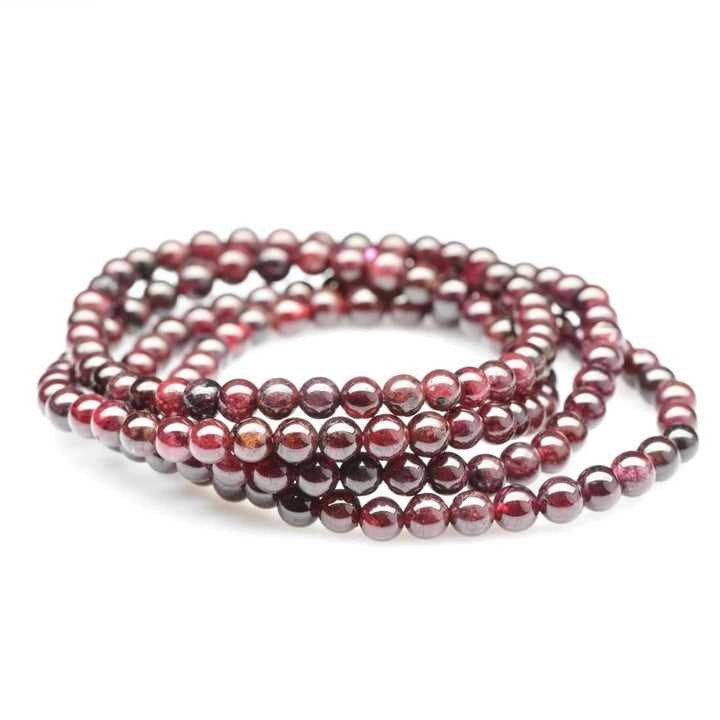 healing crystal jewelry: garnet crystal bracelet - Small Beads