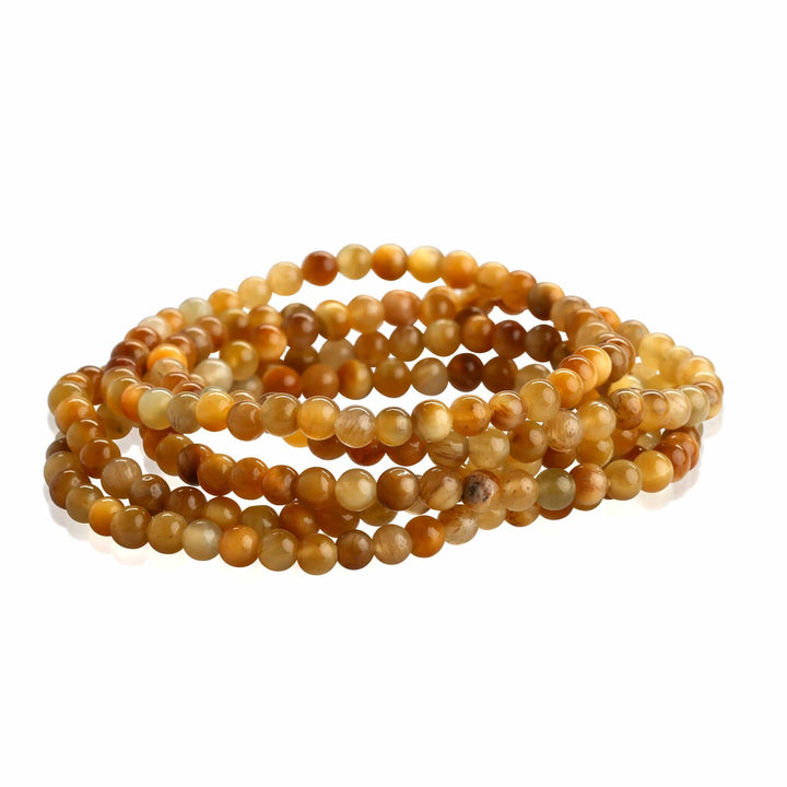 Tiger Eye Beaded Bracelet - Small Beads - Polished