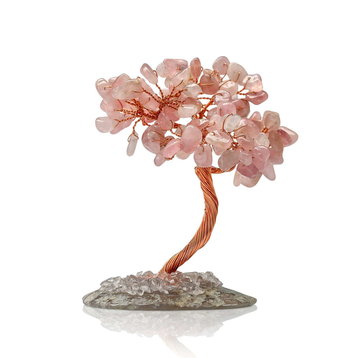 Rose Quartz Gem Tree on Mineral Base