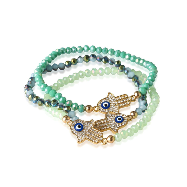Evil Eye Beaded Bracelet - Eye on Hand