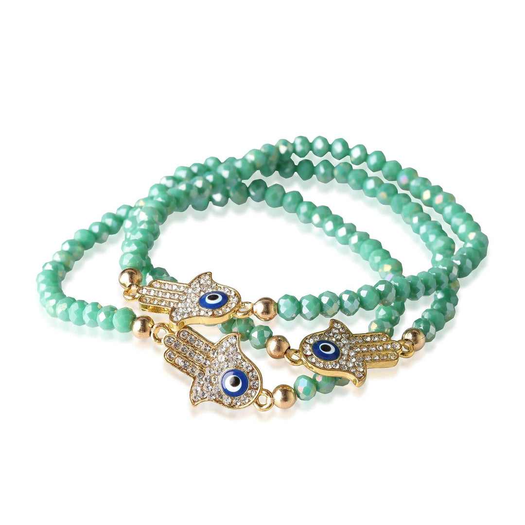 Evil Eye Beaded Bracelet - Eye on Hand