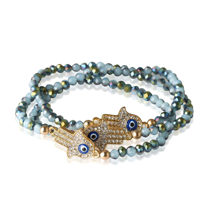 Evil Eye Beaded Bracelet - Eye on Hand