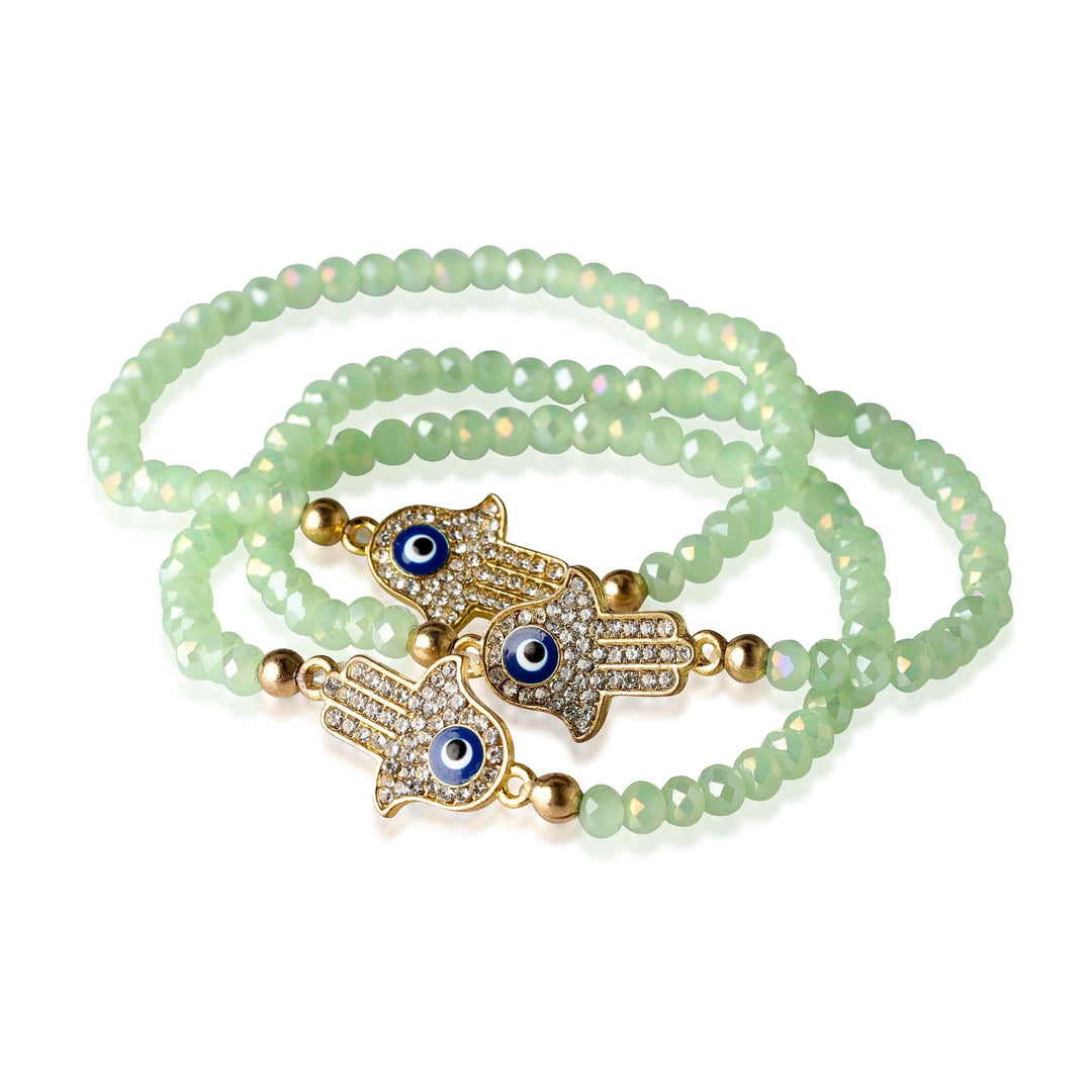 Evil Eye Beaded Bracelet - Eye on Hand
