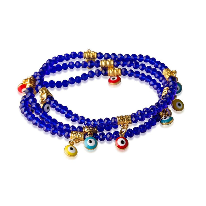 healing crystals: evil eye beaded bracelet