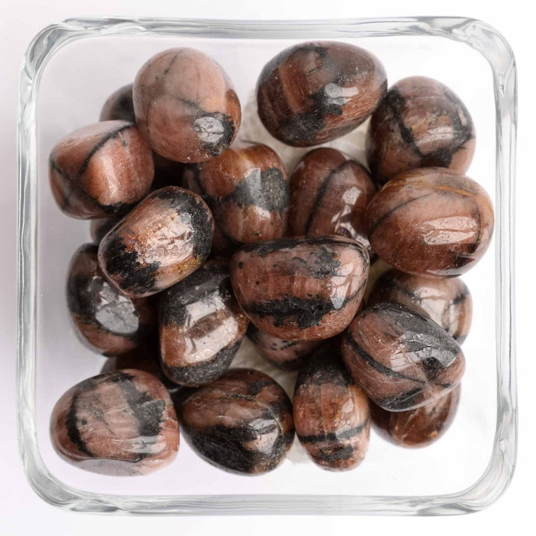 healing crystals: andalusite and chiastolite tumbled stone