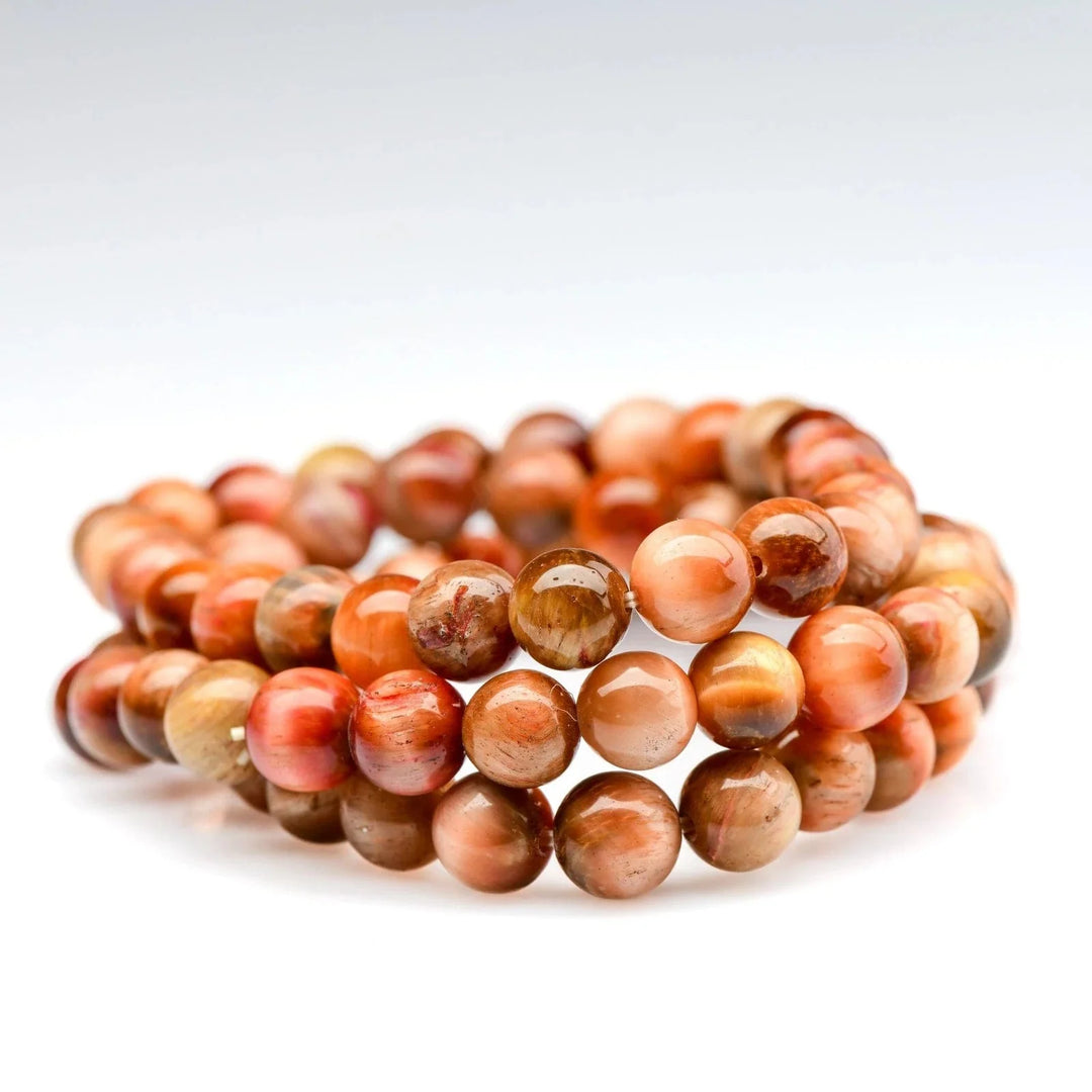 Pink Tiger Eye Beaded Bracelet - Small Beads