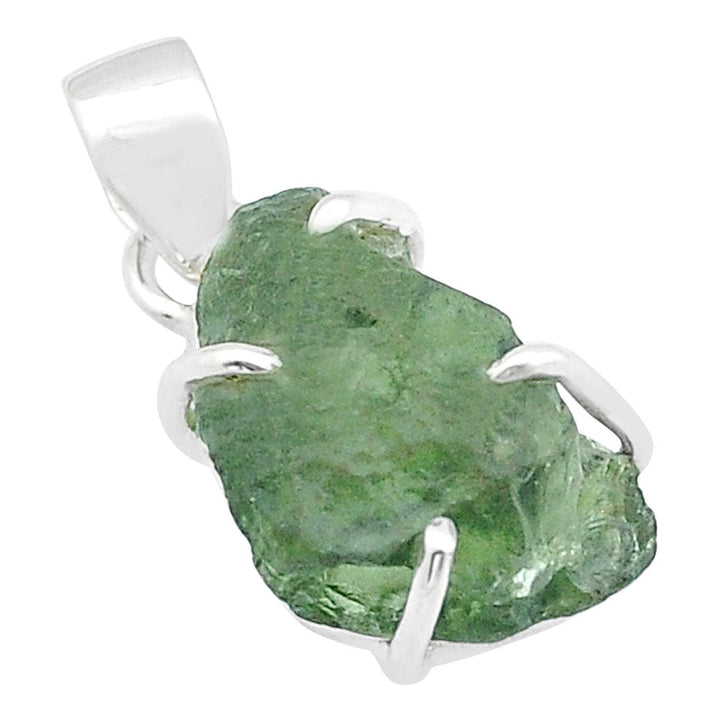 Moldavite Rough Sterling Silver Pendant