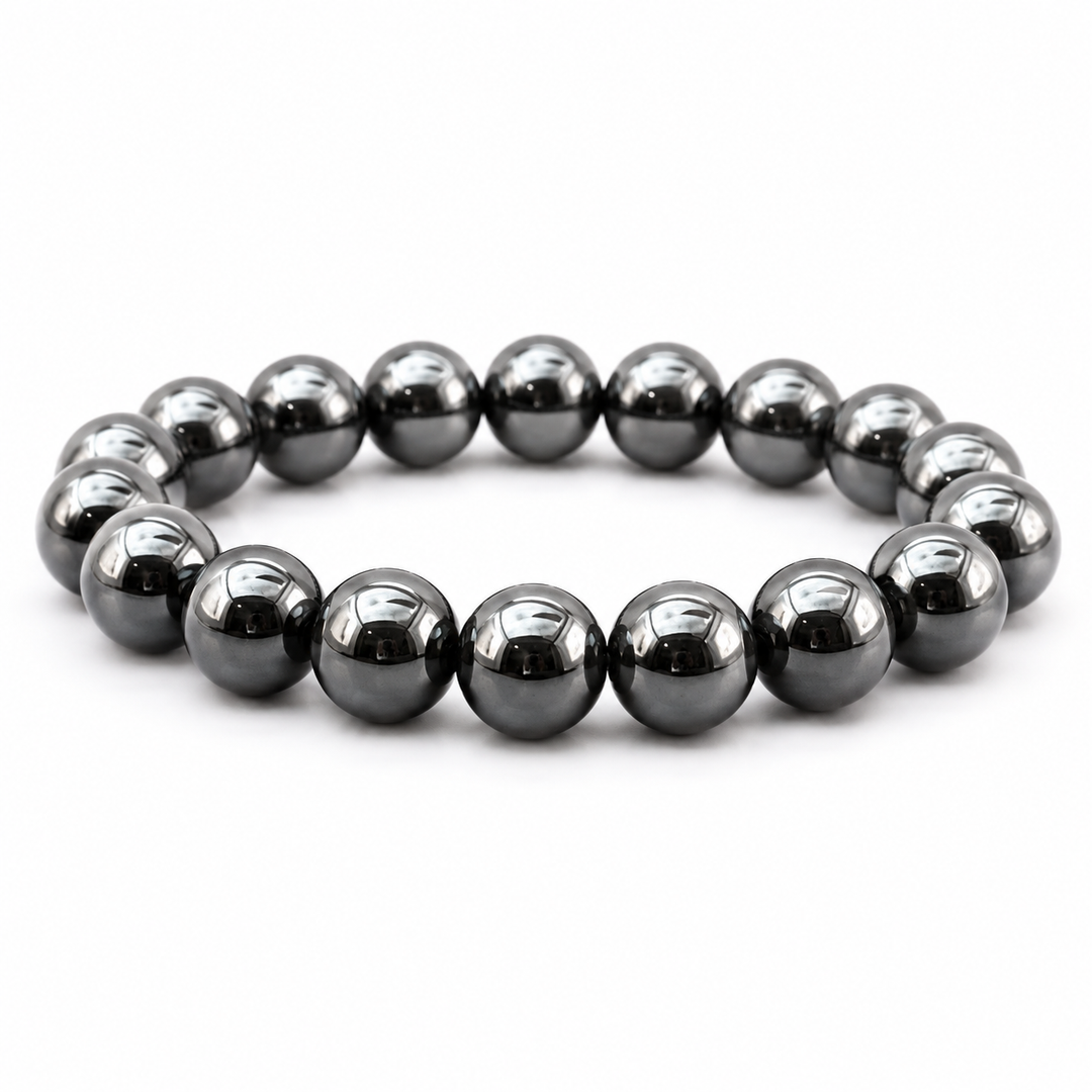 Matte Hematite Beaded Bracelet