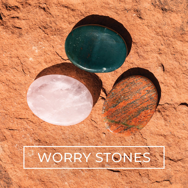 Crystal Worry Stones on a Rock in Sedona Arizona