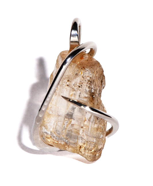 Imperial Topaz Sterling Silver Cranston Pendant - Rough Crystal