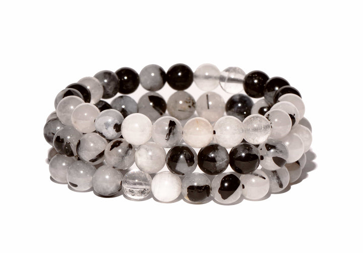 Tourmalinated Quartz Beaded Bracelet