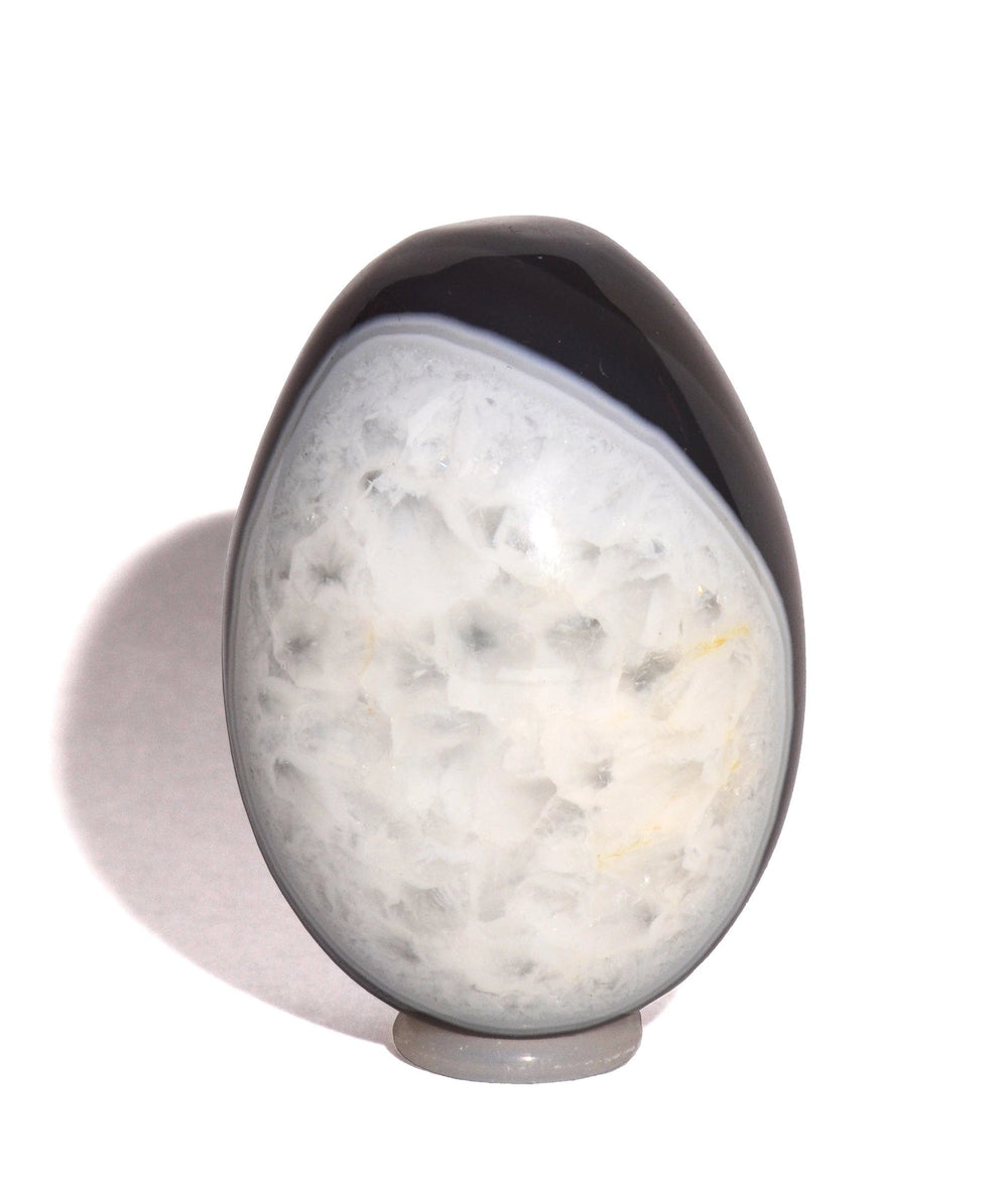 black and white agate egg