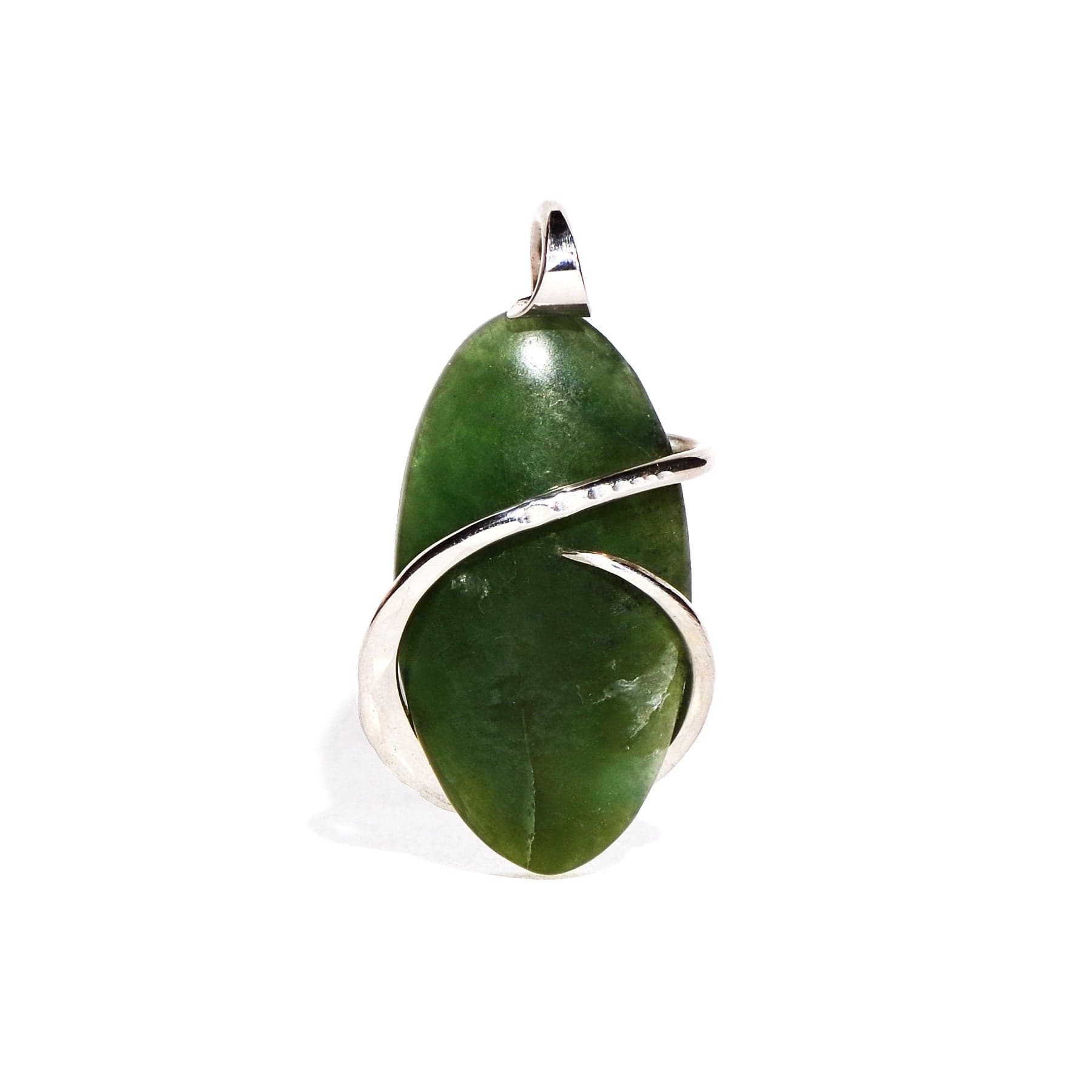 Jade Sterling Silver Cranston Pendant - Oval Crystal