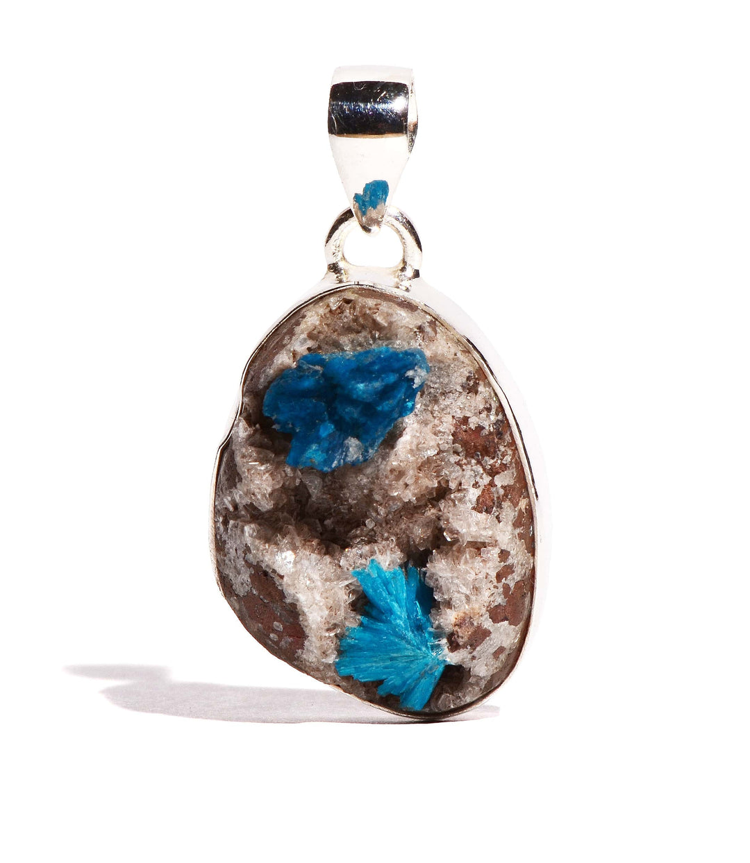 Cavansite Sterling Silver Pendant - Raw Form