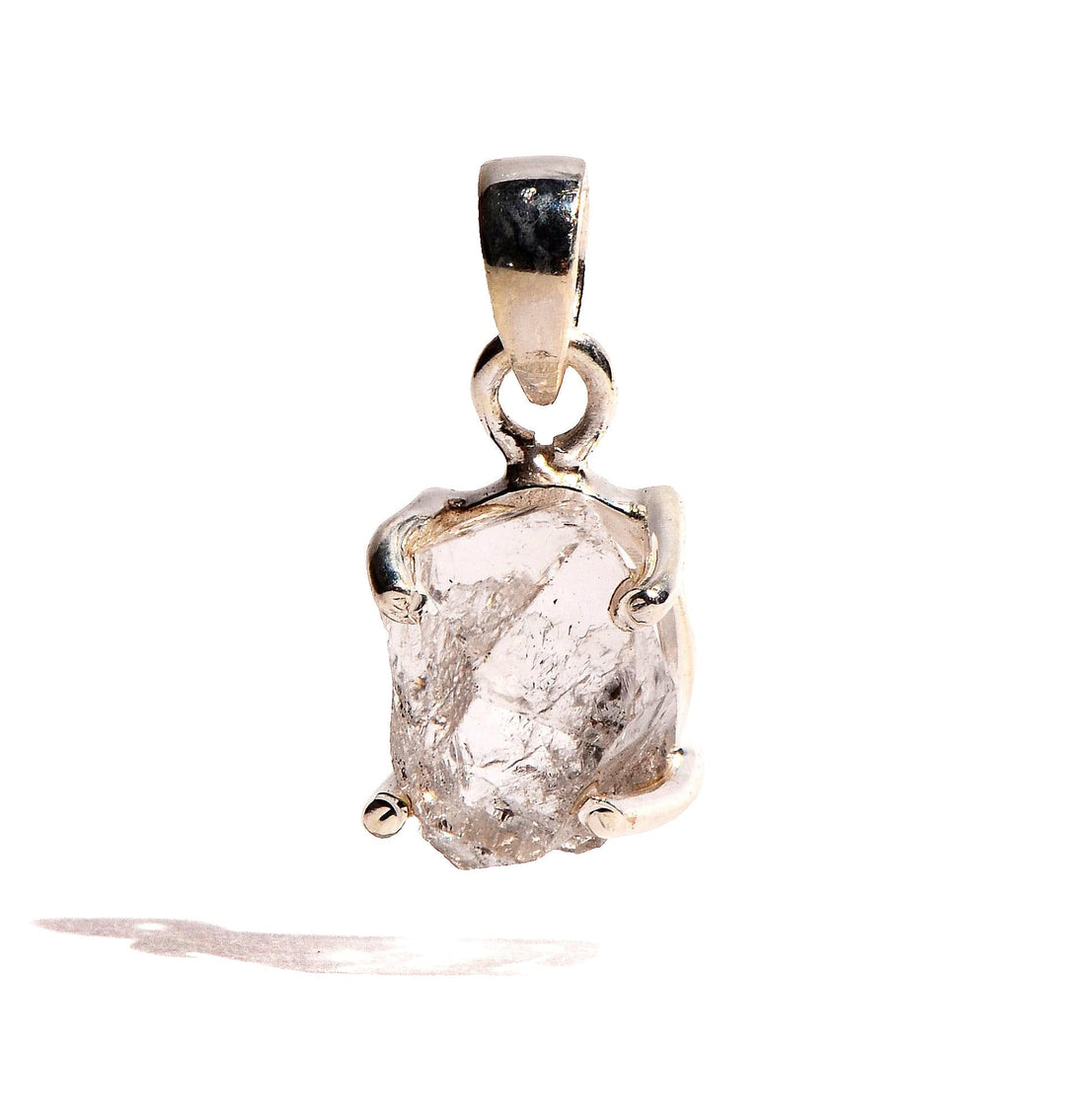 Herkimer Diamond Sterling Silver Pendant - Raw Form Crystal