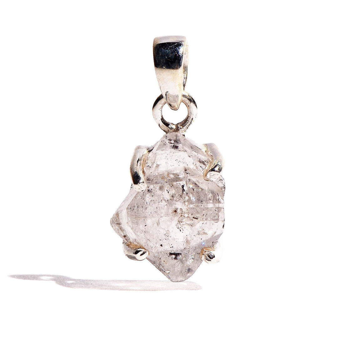 Herkimer Diamond Sterling Silver Pendant - Raw Form Crystal
