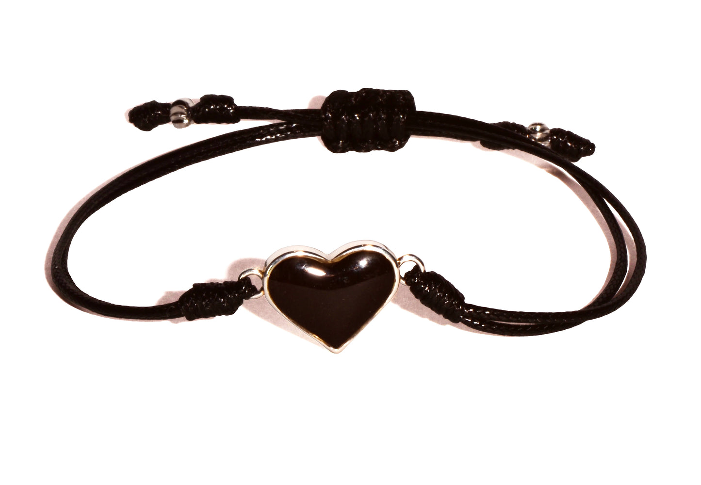 Black Corded Cathedral Rock Charged Heart Bracelet