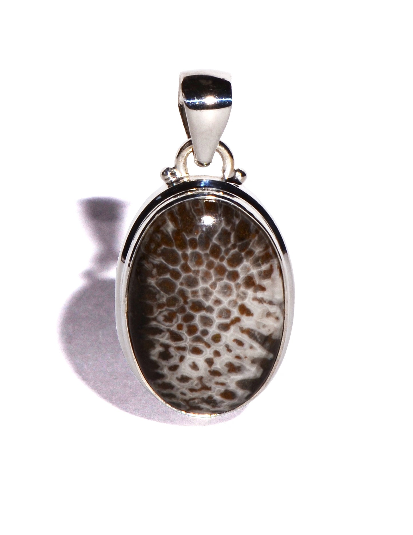 Stingray Coral Sterling Silver Pendant