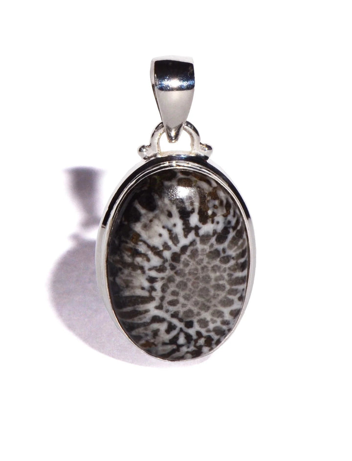 Stingray Coral Sterling Silver Pendant