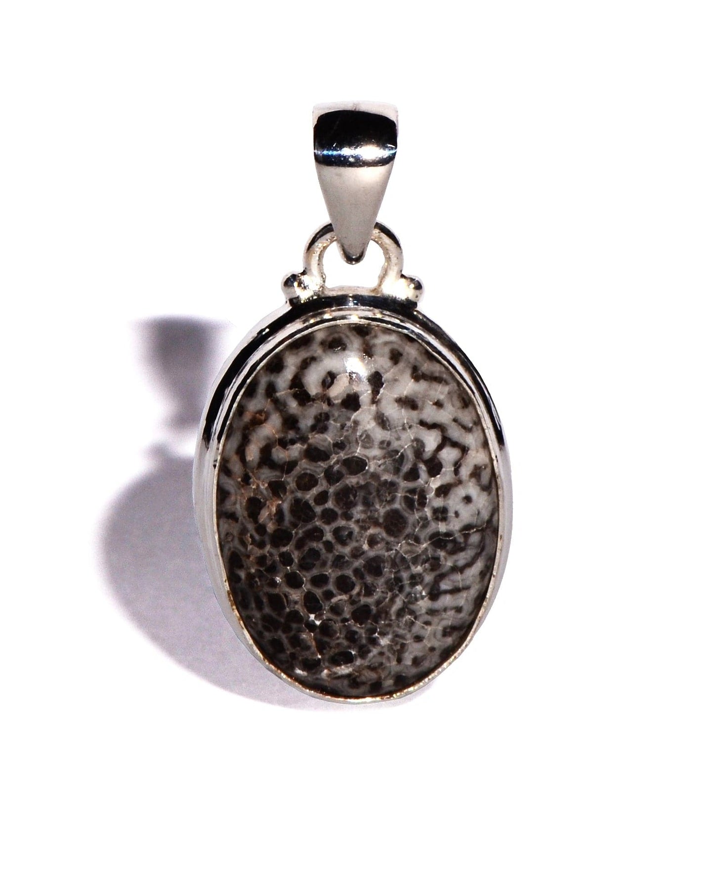 Stingray Coral Sterling Silver Pendant