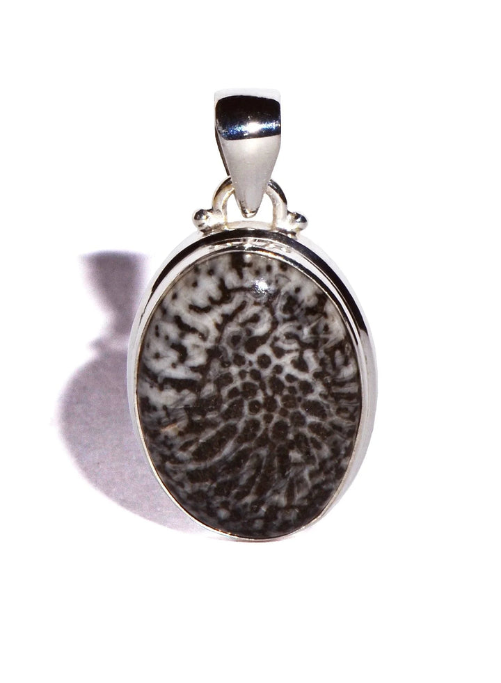 Stingray Coral Sterling Silver Pendant