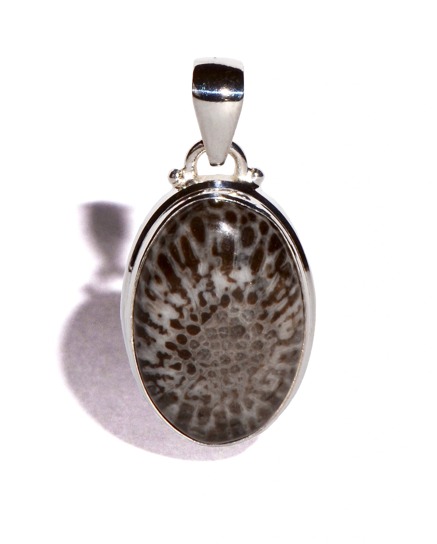 Stingray Coral Sterling Silver Pendant