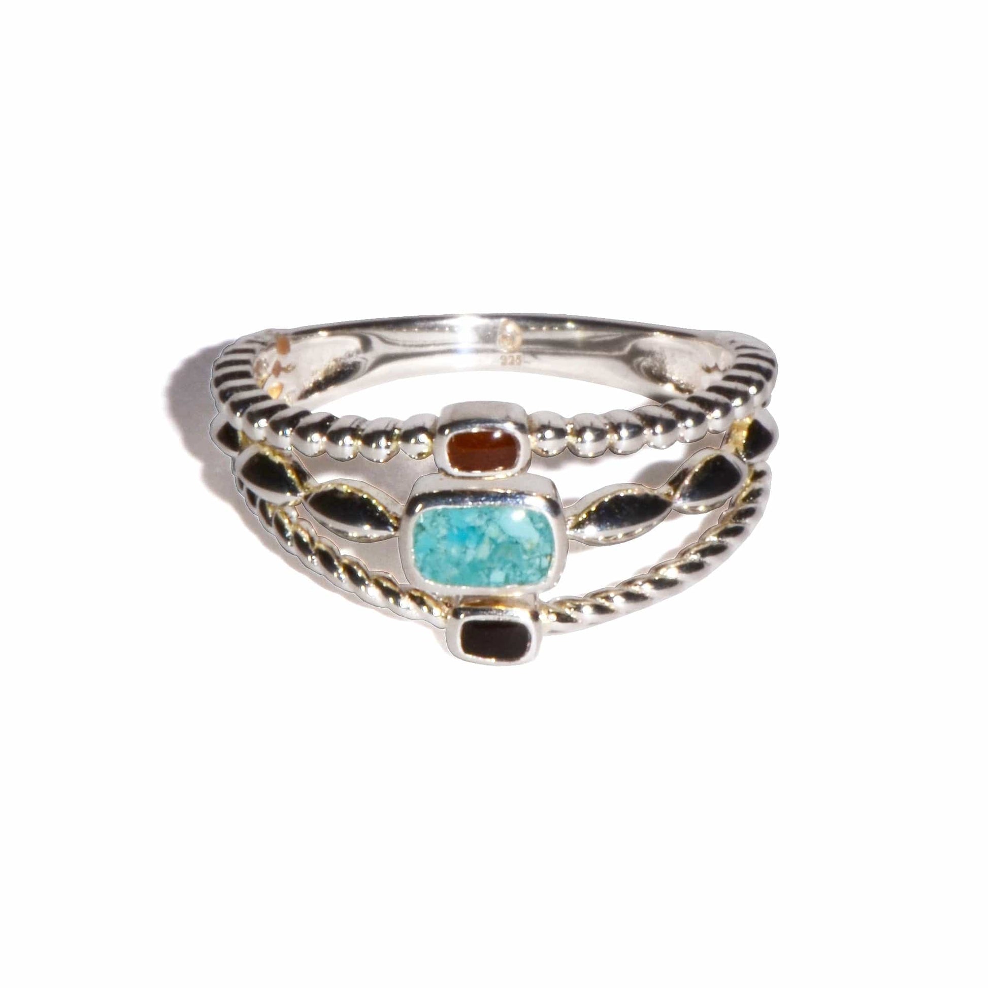 Boho Stack Ring - Turquoise/Bell Rock/Cathedral Rock Charged Ring