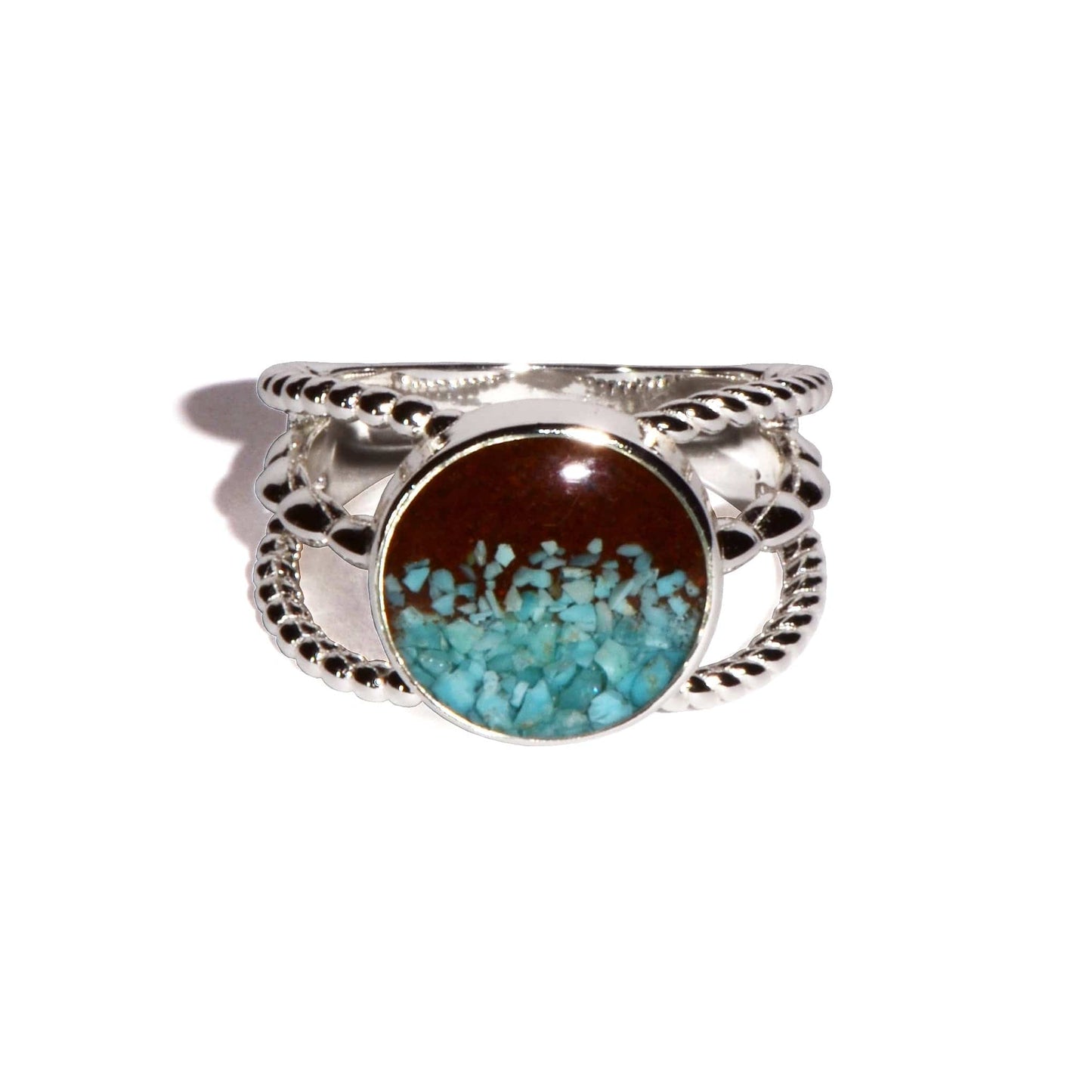 Boho Ring - Turquoise/Bell Rock Charged Round Ring
