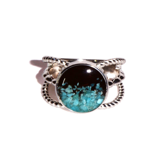 Boho Ring Turquoise/Cathedral Rock Charged Round