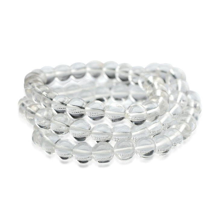 healing crystal jewelry: clear quartz crystal bracelet - small beads