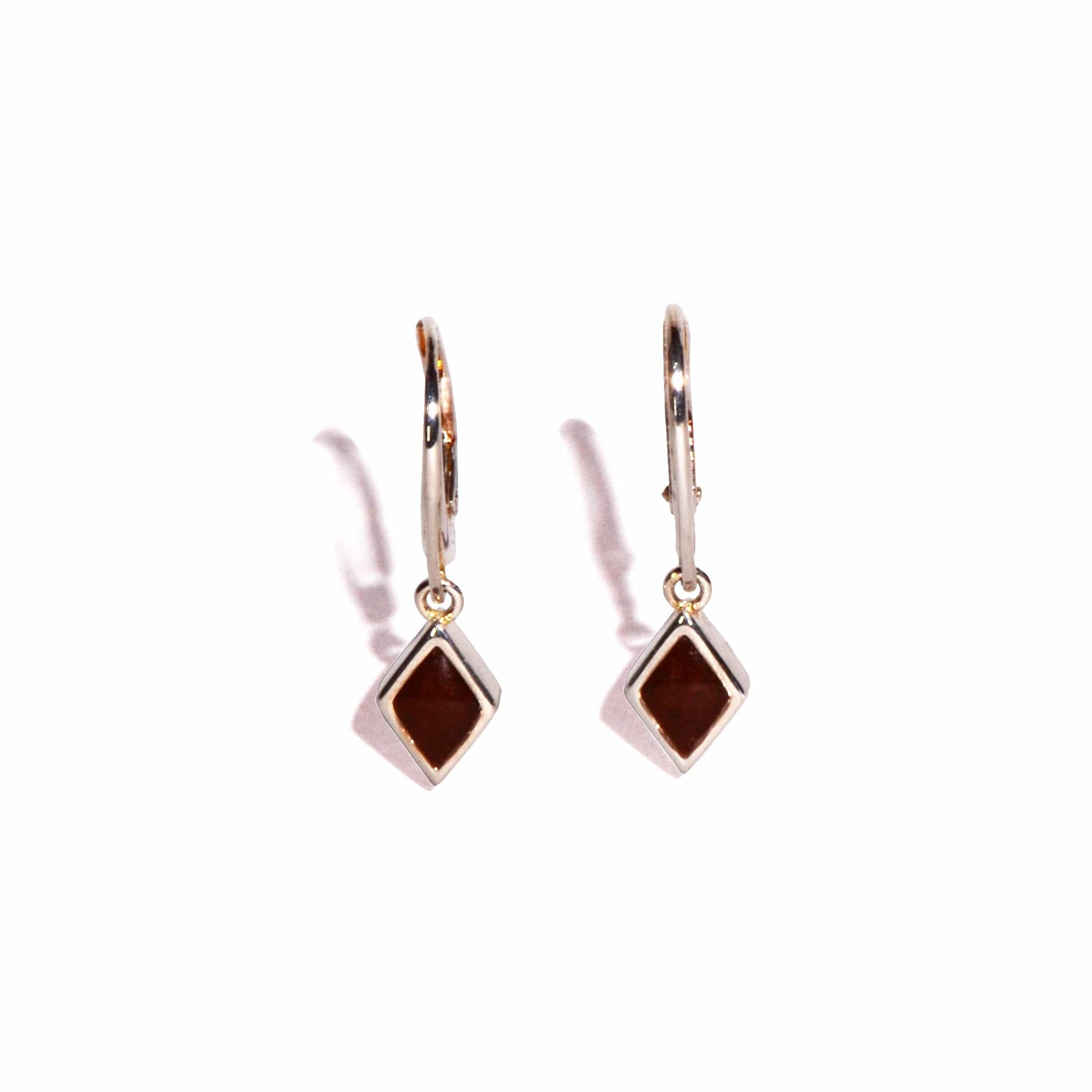 Sterling Silver Bell Rock Charged Diamond Shaped Leverback Earrings 