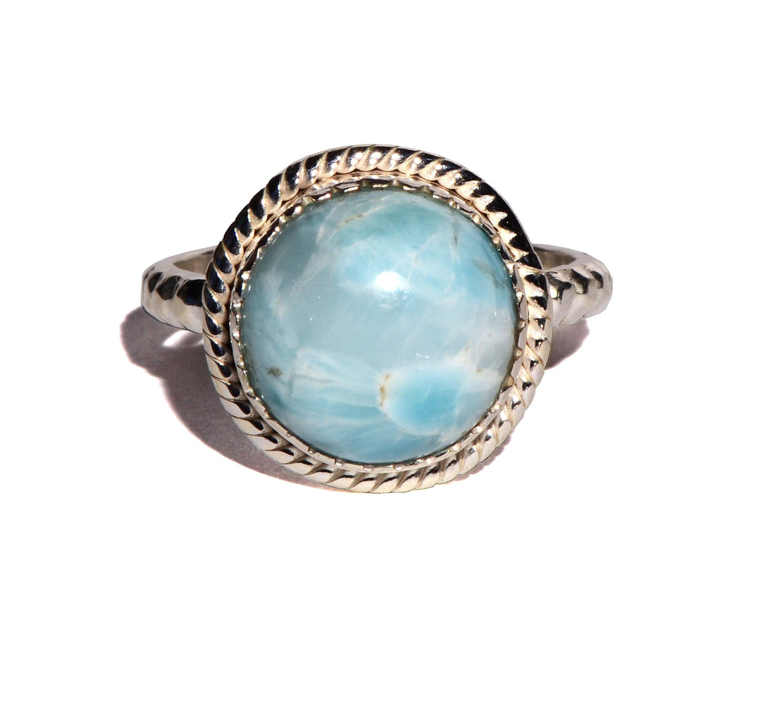 Larimar Sterling Silver Ring - Round