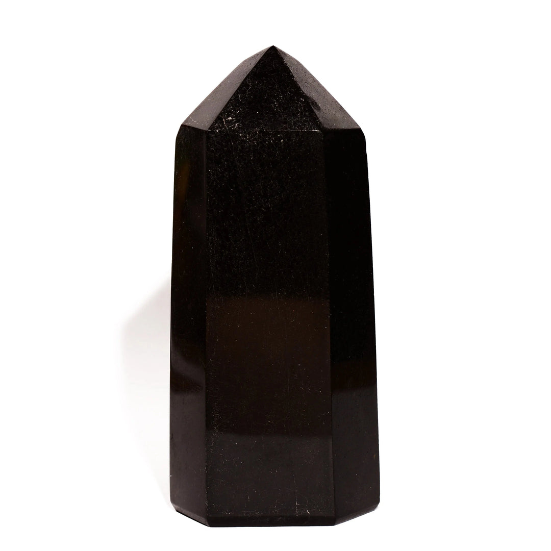 Black Tourmaline Point - Flat Base - Polished