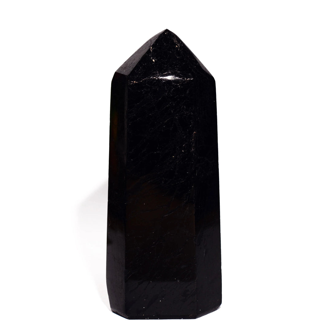 Black Tourmaline Point - Flat Base - Polished
