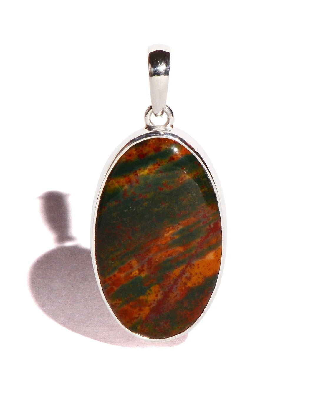 Bloodstone Sterling Silver pendant - Oval