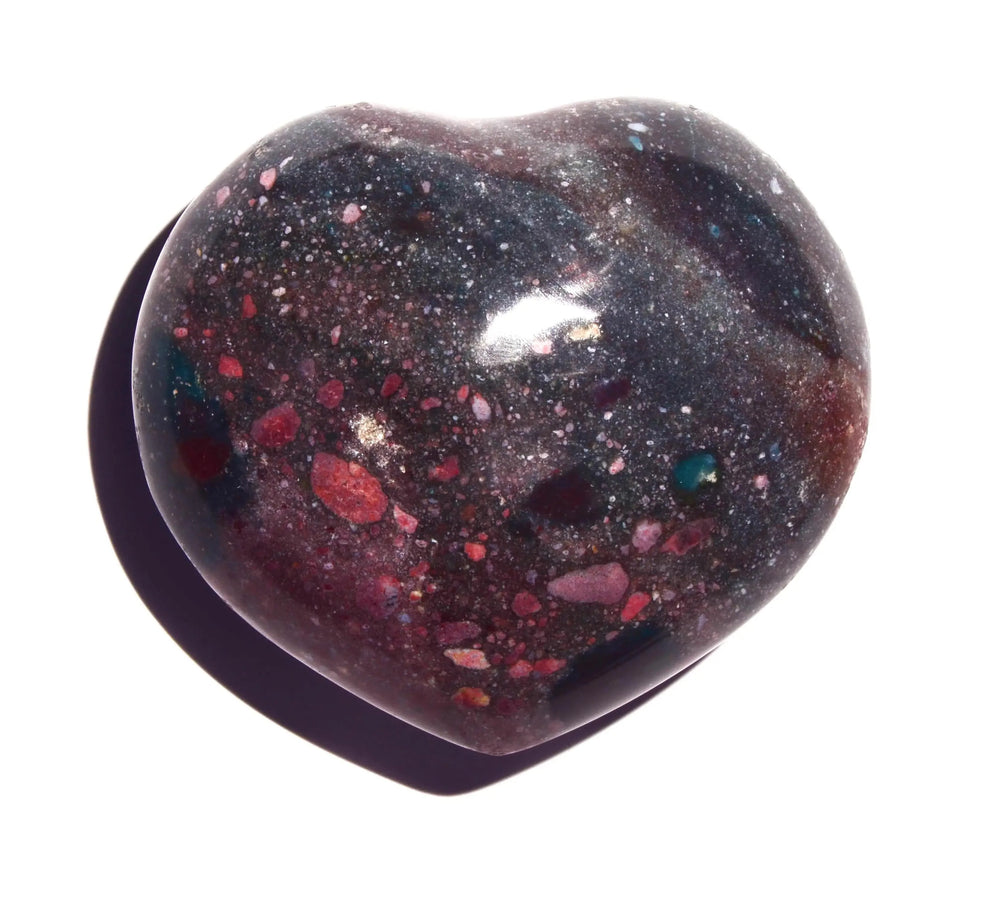 Ocean Jasper Heart - Carved Crystal - Polished