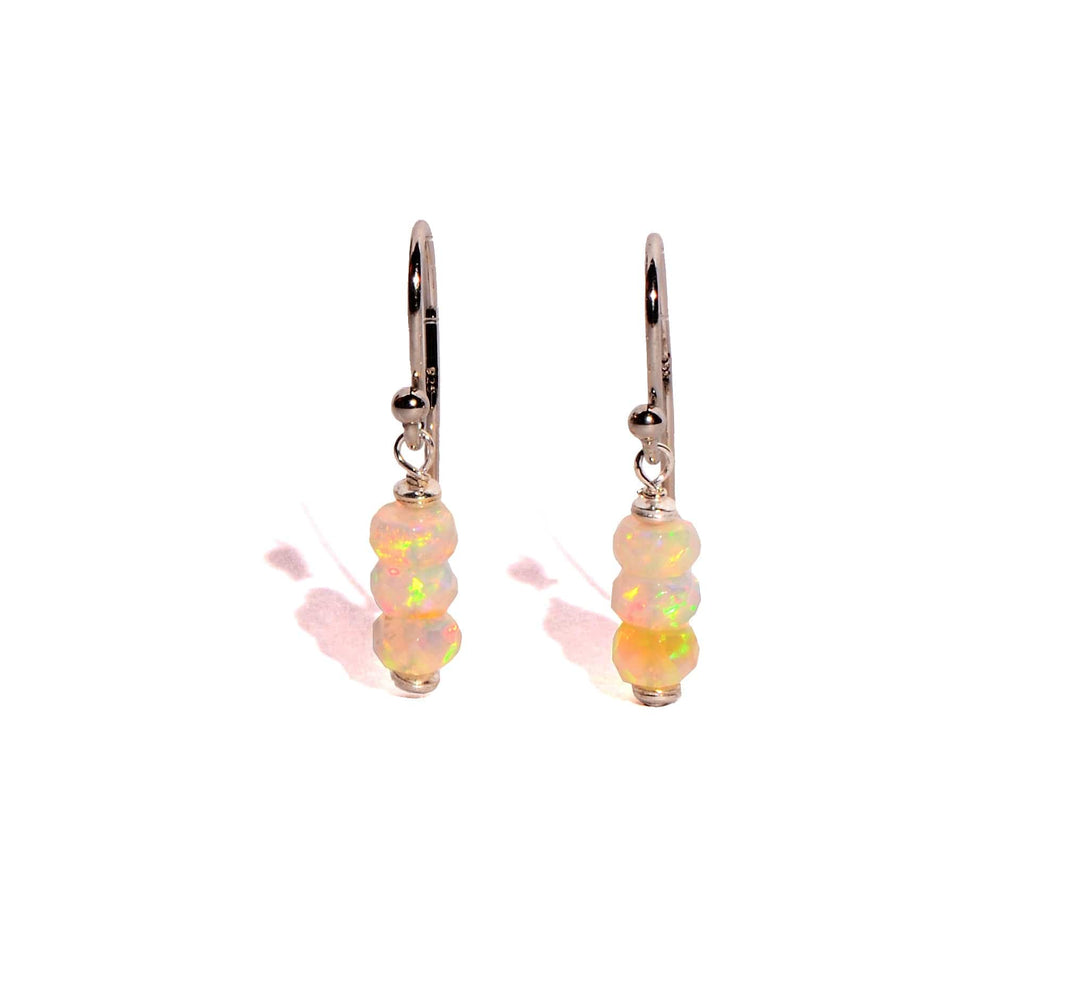 Opal Sterling Silver Faceted Earrings