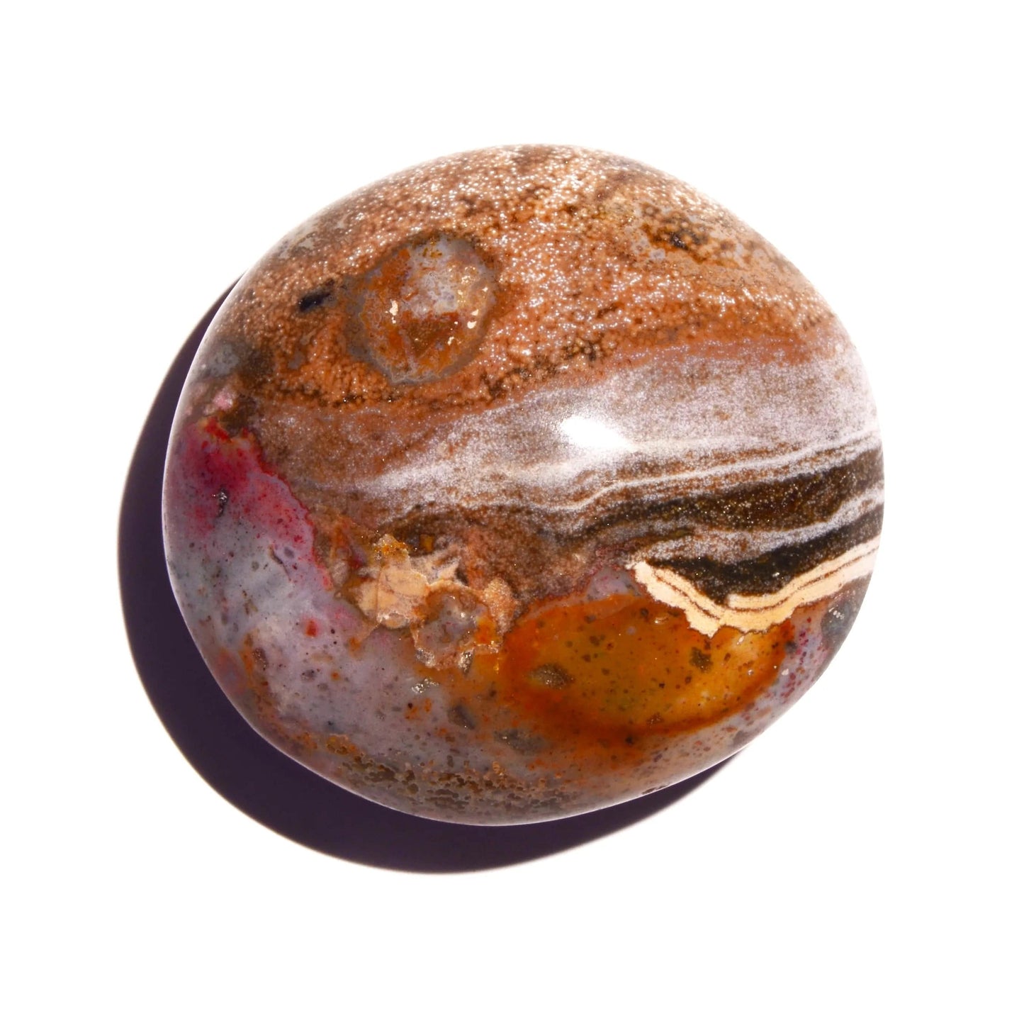 Ocean Jasper Palm Stone - Polished