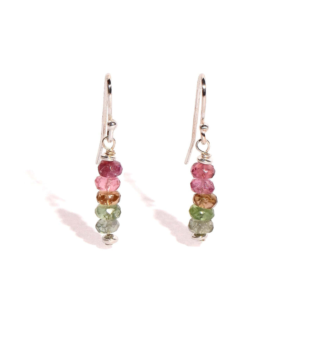 Watermelon Tourmaline Sterling Silver Earrings