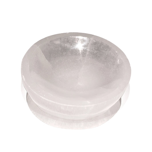 Selenite Bowl Small - Stepped Base - Polished Crystal Carving