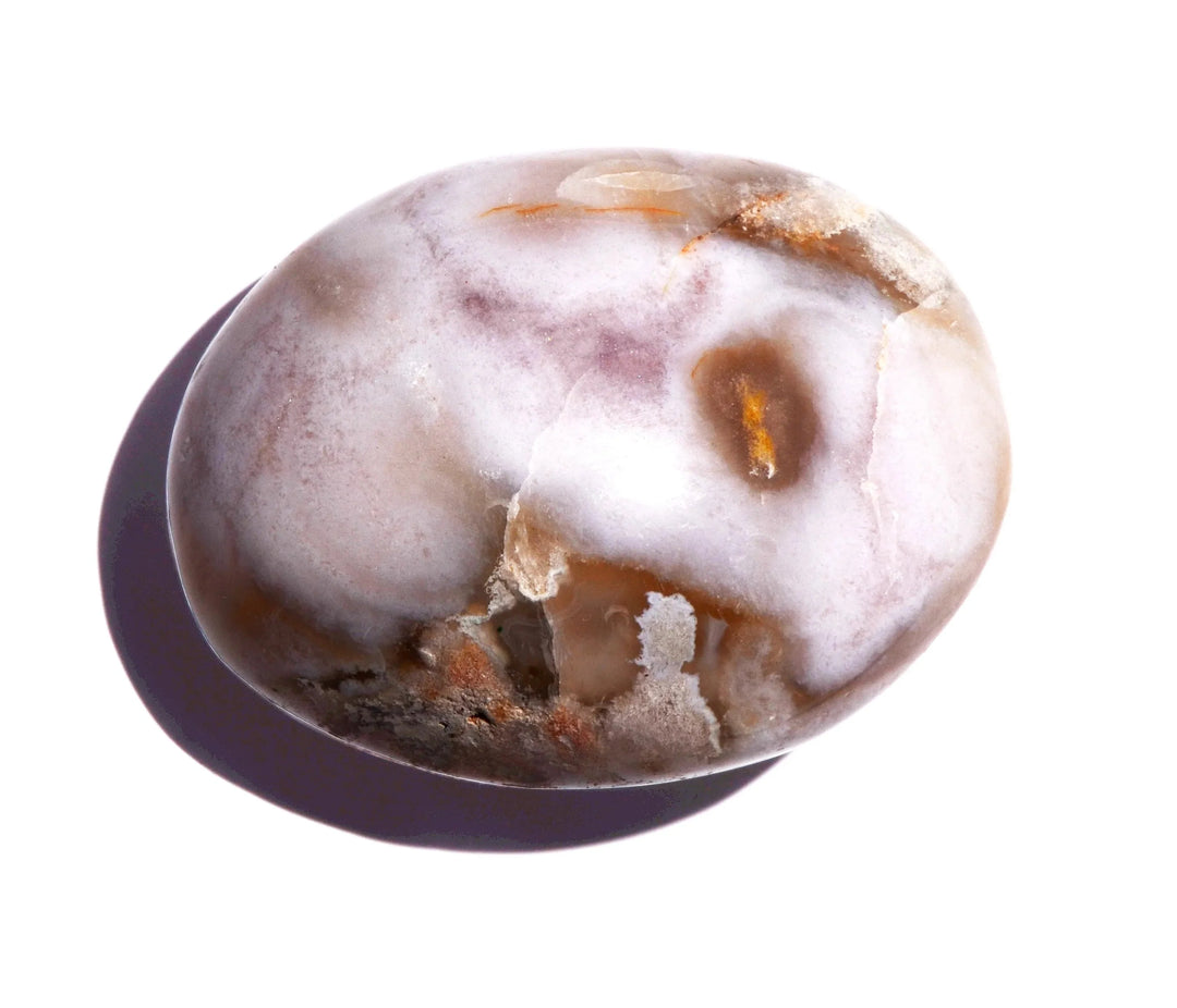 Flower Agate Palm Stone - Polished