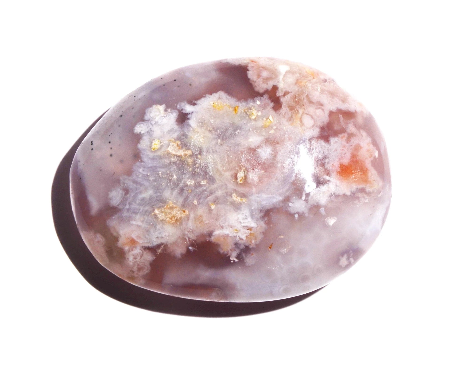 Flower Agate Palm Stone - Polished