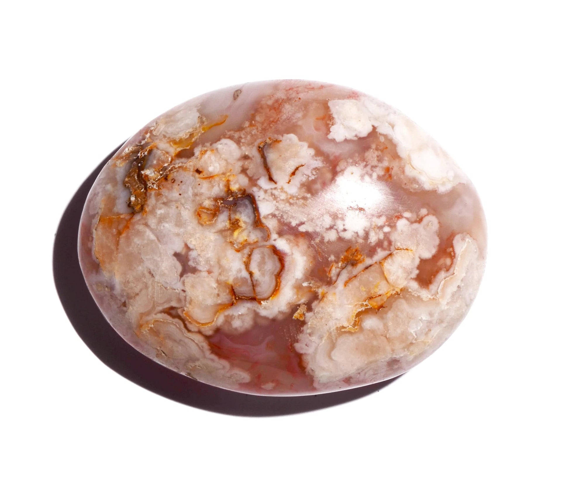 Flower Agate Palm Stone - Polished