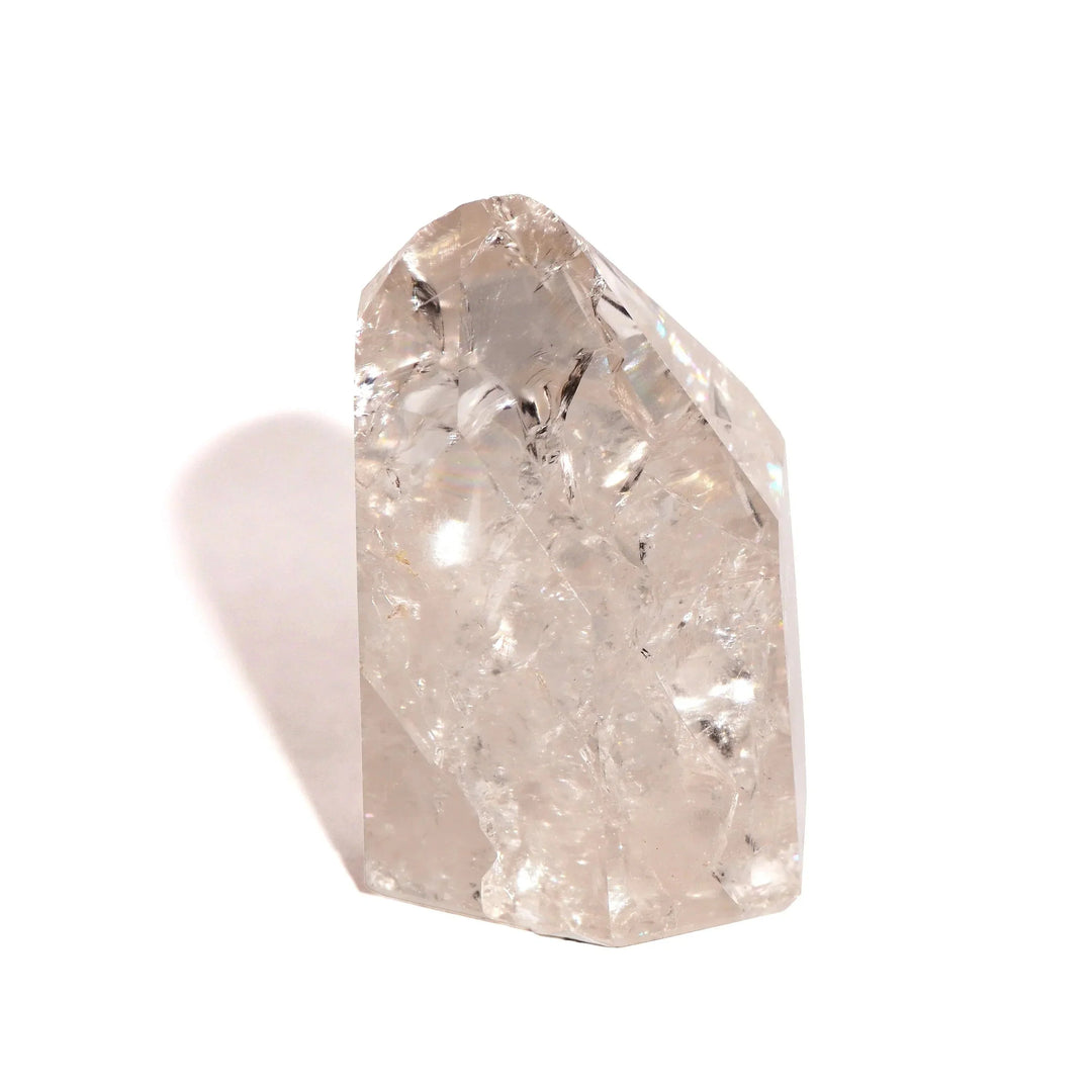 Clear Quartz Crackle Point - Flat Base
