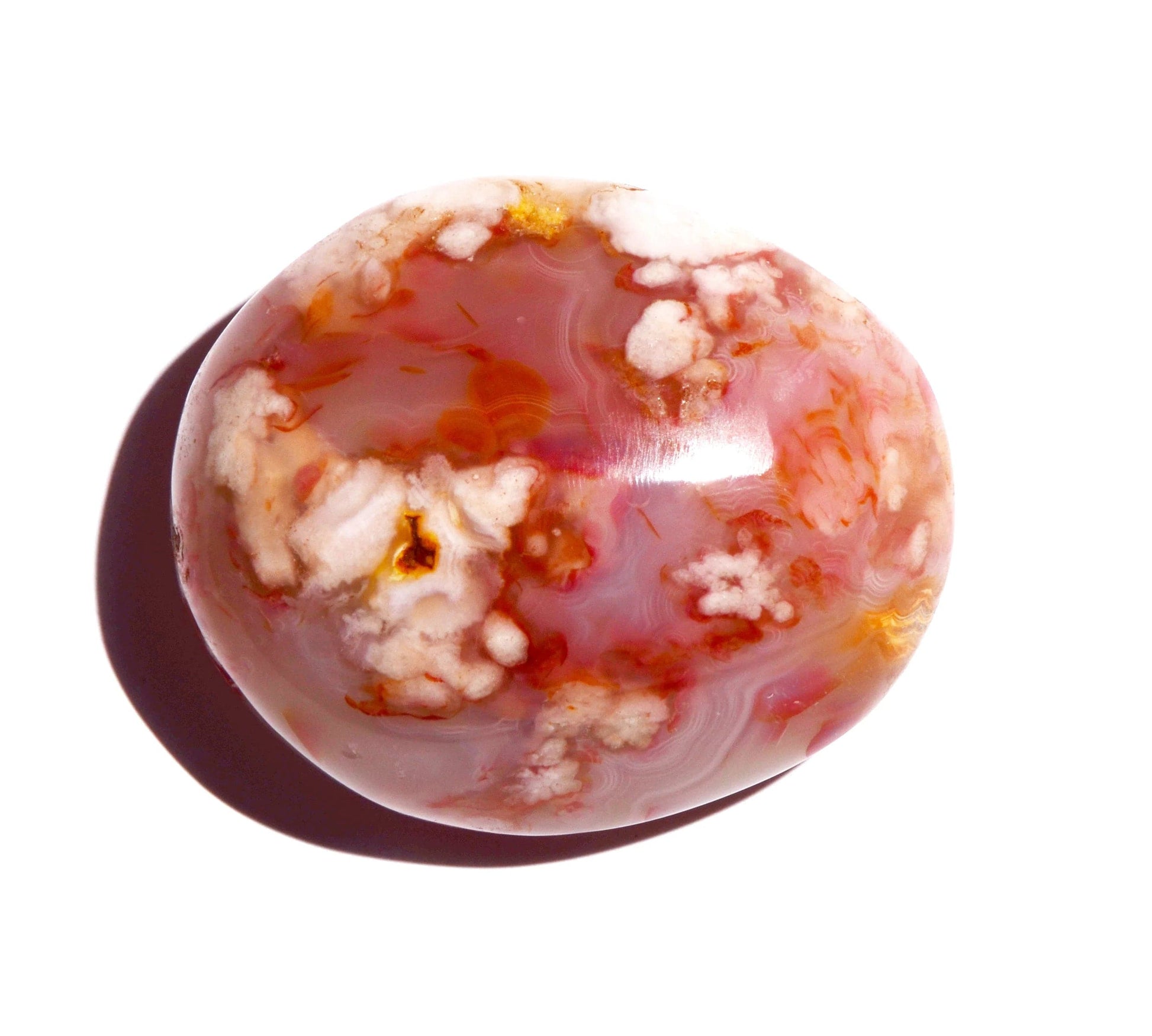 Flower Agate Palm Stone - Polished