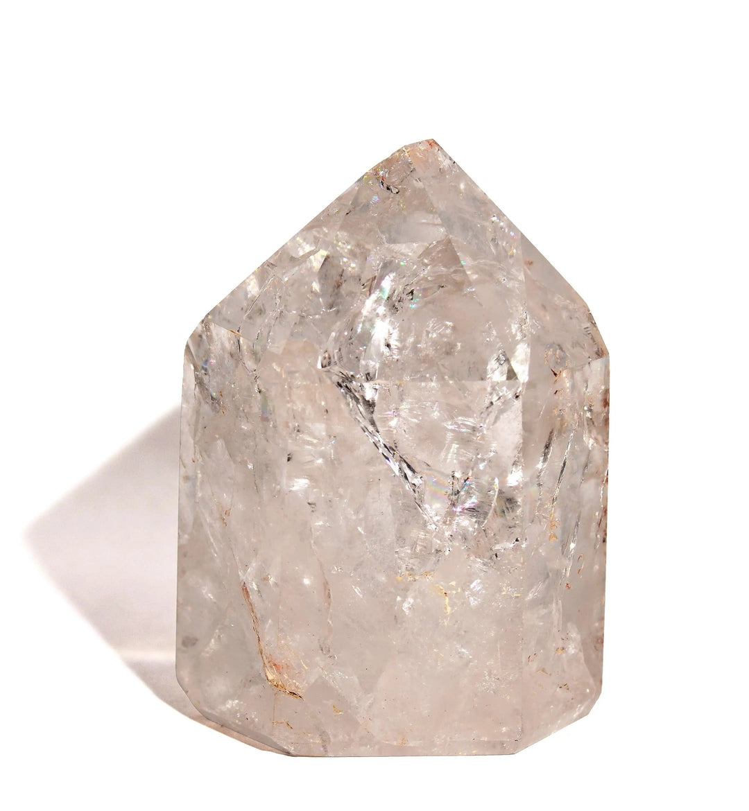 Clear Quartz Crackle Point - Flat Base