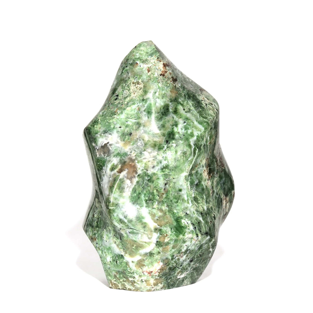 Chrysoprase Flame - Flat Base - Crystal Carving