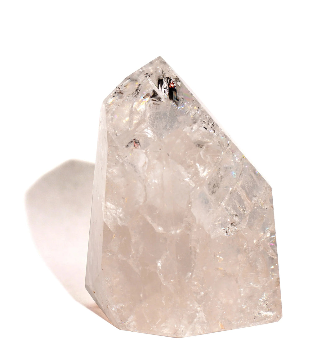 Clear Quartz Crackle Point - Flat Base