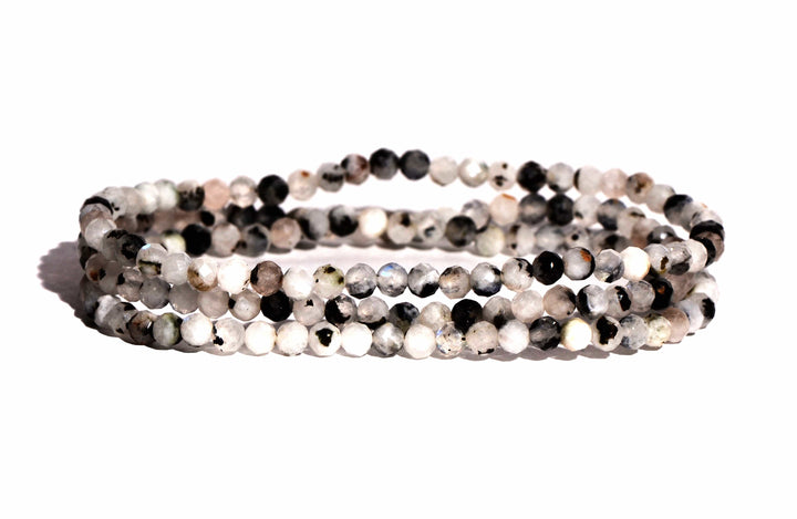 Rainbow Moonstone Beaded Bracelet - Faceted Crystals